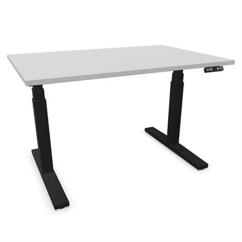 Bürotisch 1200x800 mm, elektrisch höhenverstellbar 620-1270 mm, Tischdesk grau / Gestell schwarz - Nowy Styl Group