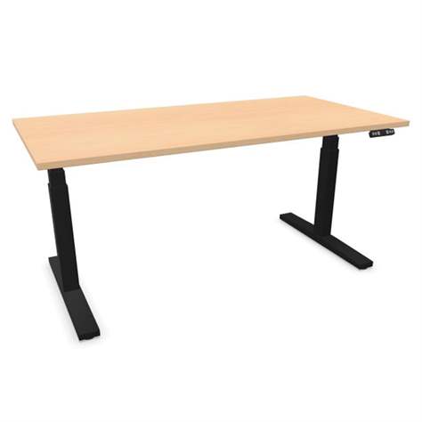 Bürotisch 1400x800 mm, elektrisch höhenverstellbar 620-1270 mm, Tischdesk Ahorn / Gestell schwarz - Nowy Styl Group