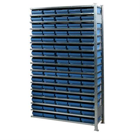 Steckregal CLIP mit Schubladen RackBox, Anbau-Modulí, H x B x T: 2000x1256x536 mm, Anzahl Schubladen 150 Stk.