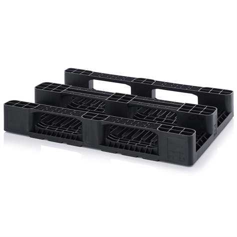 Mediumpalette 1200 x 800 mm, mit geschlossenem Deck, Schwarz, mit Kufen - Bild2