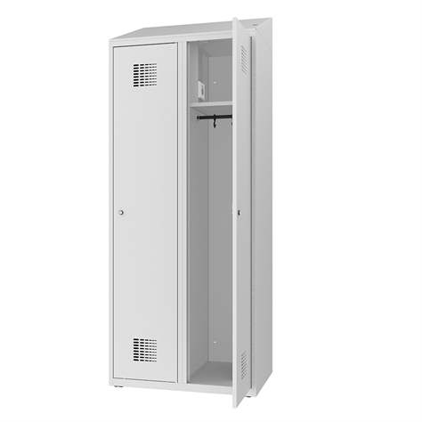 Garderobenschrank zur Aufladung von elektronischen Geräten, 2 x 300 mm, Türfarbe Grau RAL7035 - Malow - Bild2