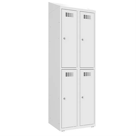 Ladeschrank mit 4 Schließfächern, 230V SCHUKO, HxBxT: 1800x600x500 mm, Türfarbe Grau RAL7035 - Malow - Bild2