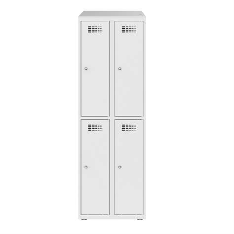 Ladeschrank mit 4 Schließfächern, 230V SCHUKO, HxBxT: 1800x600x500 mm, Türfarbe Grau RAL7035 - Malow - Bild3