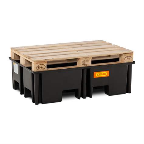 Záchytná vaňa z PE, bez roštu, 1230x830x360 mm, objem 220 l - CEMO GmbH - obrázok2
