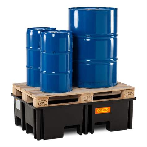 Záchytná vaňa z PE, bez roštu, 1230x830x360 mm, objem 220 l - CEMO GmbH - obrázok3