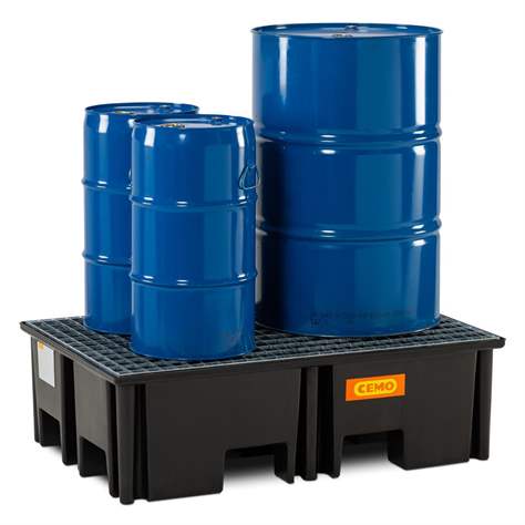 Záchytná vaňa z PE, s oceľovým roštom, 1230x830x360 mm, objem 220 l - CEMO GmbH - obrázok4