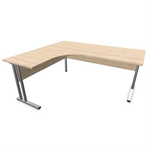 Büro-Schreibtisch 'L'-Form, Gestell 'C', Farbe Akazie, links, B: 1800 x 1600 mm - Nowy Styl Group