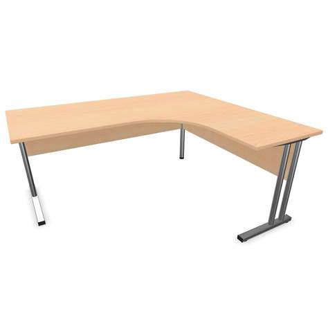 Büro-Schreibtisch 'L'-Form, Gestell 'C', Farbe Ahorn, rechts, B: 1800 x 1600 mm - Nowy Styl Group