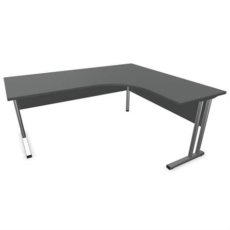 Büro-Schreibtisch 'L'-Form, Gestell 'C', Farbe Dunkelgrau, rechts, B: 1800 x 1600 mm - Nowy Styl Group