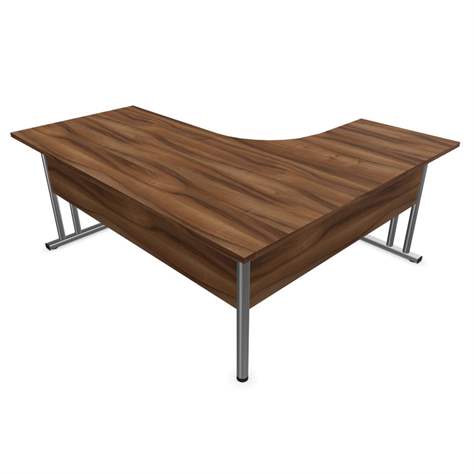 Büro-Schreibtisch 'L'-Form, Gestell 'C', Farbe Akazie, links, B: 1800 x 1600 mm - Nowy Styl Group - Bild4