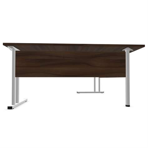 Büro-Schreibtisch 'L'-Form, Gestell 'C' weiß, Farbe Dunkelgrau, rechts, B: 1800 x 1600 mm - Nowy Styl Group - Bild4