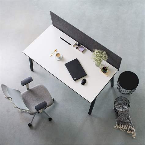 Trennwand für Schreibtisch, gepolstert, Länge 1400 mm - Nowy Styl Group - Bild3