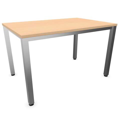 Büro-Schreibtisch, eckiges Säulen-Gestell, matt, Farbe Ahorn, B x T: 1200 x 800 mm - Nowy Styl Group