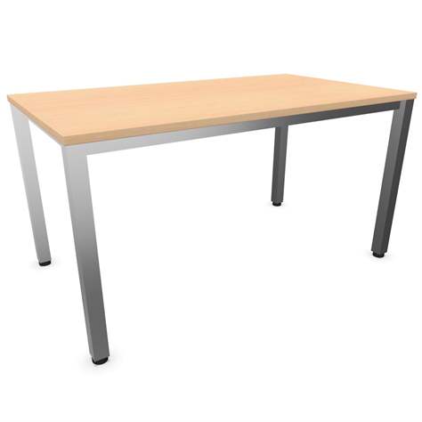 Büro-Schreibtisch, eckiges Säulen-Gestell, matt, Farbe Ahorn, B x T: 1400 x 800 mm - Nowy Styl Group