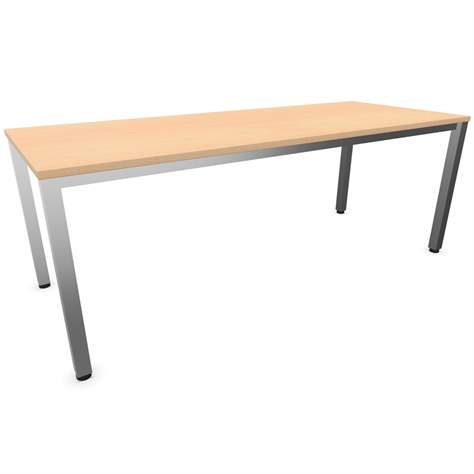 Büro-Schreibtisch, eckiges Säulen-Gestell, matt, Farbe Ahorn, B x T: 2000 x 800 mm - Nowy Styl Group