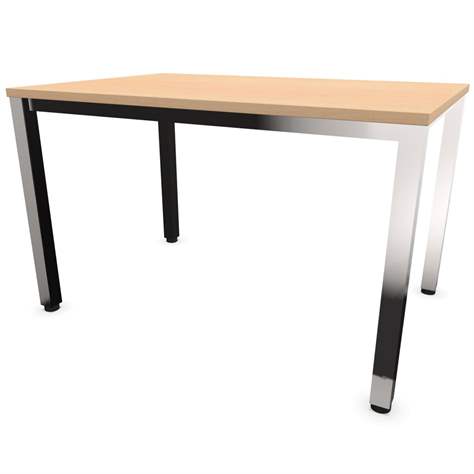 Büro-Schreibtisch, eckiges Säulen-Gestell, glänzend, Farbe Ahorn, B x T: 1200 x 800 mm - Nowy Styl Group