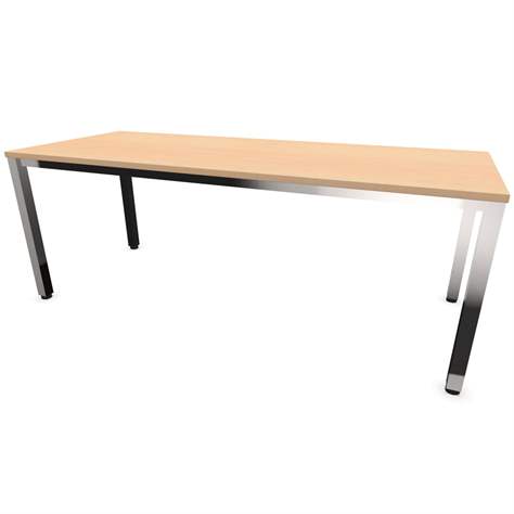 Büro-Schreibtisch, eckiges Säulen-Gestell, glänzend, Farbe Ahorn, B x T: 2000 x 800 mm - Nowy Styl Group
