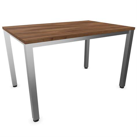 Büro-Schreibtisch, eckiges Säulen-Gestell, matt, Farbe Nussbaum, B x T: 1200 x 800 mm - Nowy Styl Group