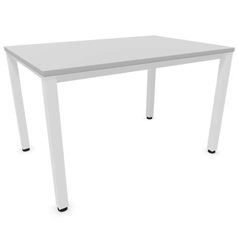 Büro-Schreibtisch, eckiges Säulen-Gestell, weiß, Farbe Lichtgrau, B x T: 1200 x 800 mm - Nowy Styl Group