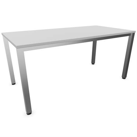 Büro-Schreibtisch, eckiges Säulen-Gestell, matt, Farbe Lichtgrau, B x T: 1600 x 800 mm - Nowy Styl Group