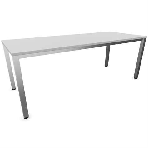 Büro-Schreibtisch, eckiges Säulen-Gestell, matt, Farbe Lichtgrau, B x T: 2000 x 800 mm - Nowy Styl Group