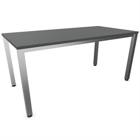 Büro-Schreibtisch, eckiges Säulen-Gestell, matt, Farbe Dunkelgrau, B x T: 1600 x 800 mm - Nowy Styl Group