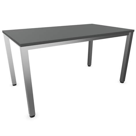 Büro-Schreibtisch, eckiges Säulen-Gestell, matt, Farbe Dunkelgrau, B x T: 1400 x 800 mm - Nowy Styl Group