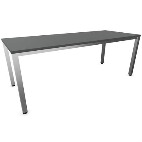 Büro-Schreibtisch, eckiges Säulen-Gestell, matt, Farbe Dunkelgrau, B x T: 2000 x 800 mm - Nowy Styl Group