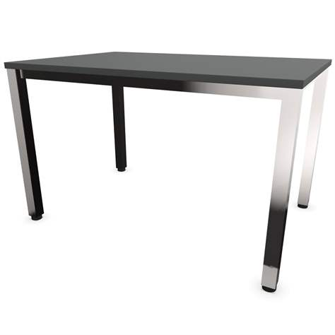 Büro-Schreibtisch, eckiges Säulen-Gestell, glänzend, Farbe Dunkelgrau, B x T: 1200 x 800 mm - Nowy Styl Group