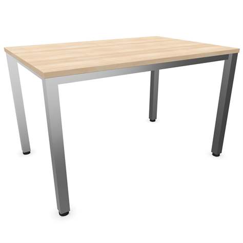 Büro-Schreibtisch, eckiges Säulen-Gestell, matt, Farbe Akazie, B x T: 1200 x 800 mm - Nowy Styl Group