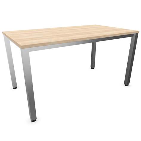 Büro-Schreibtisch, eckiges Säulen-Gestell, matt, Farbe Akazie, B x T: 1400 x 800 mm - Nowy Styl Group