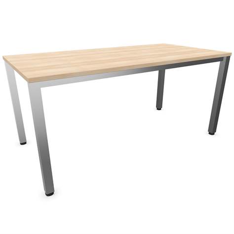 Büro-Schreibtisch, eckiges Säulen-Gestell, matt, Farbe Akazie, B x T: 1600 x 800 mm - Nowy Styl Group