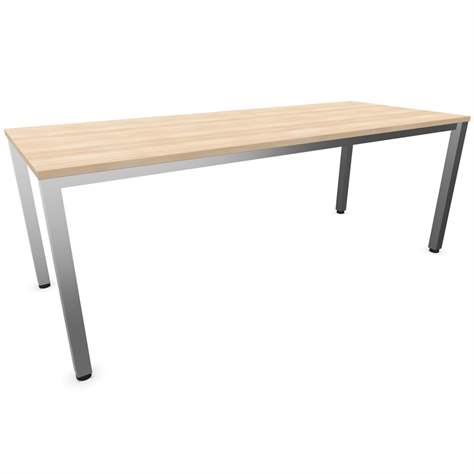 Büro-Schreibtisch, eckiges Säulen-Gestell, matt, Farbe Akazie, B x T: 2000 x 800 mm - Nowy Styl Group