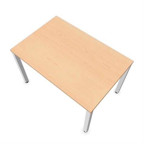 Büro-Schreibtisch, eckiges Säulen-Gestell, weiß, Farbe Ahorn, B x T: 1200 x 800 mm - Nowy Styl Group - Bild4