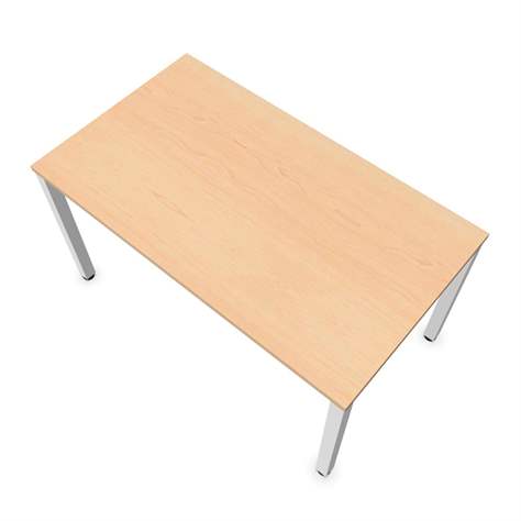 Büro-Schreibtisch, eckiges Säulen-Gestell, weiß, Farbe Ahorn, B x T: 1400 x 800 mm - Nowy Styl Group - Bild4