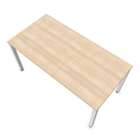 Büro-Schreibtisch, eckiges Säulen-Gestell, weiß, Farbe Akazie, B x T: 1600 x 800 mm - Nowy Styl Group - Bild4