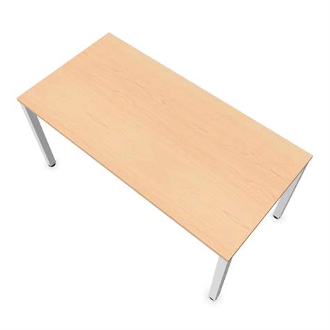 Büro-Schreibtisch, eckiges Säulen-Gestell, weiß, Farbe Ahorn, B x T: 1600 x 800 mm - Nowy Styl Group - Bild4