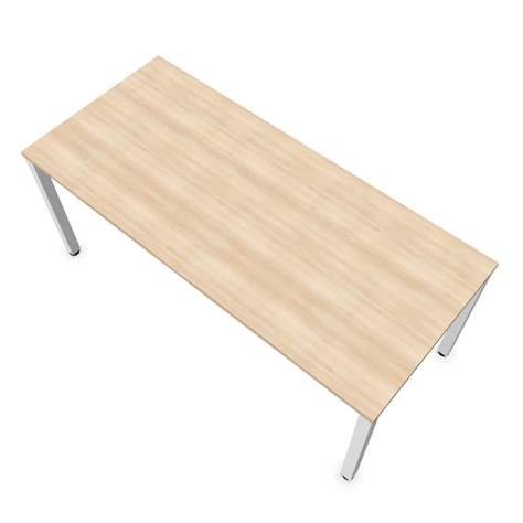 Büro-Schreibtisch, eckiges Säulen-Gestell, weiß, Farbe Akazie, B x T: 1800 x 800 mm - Nowy Styl Group - Bild4