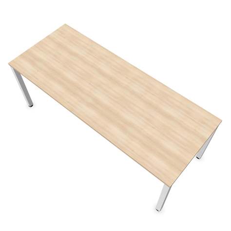 Büro-Schreibtisch, eckiges Säulen-Gestell, weiß, Farbe Akazie, B x T: 2000 x 800 mm - Nowy Styl Group - Bild4