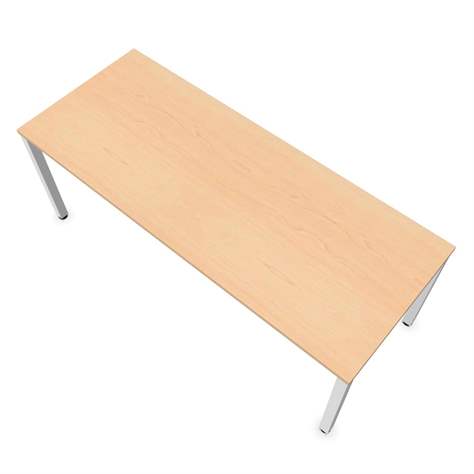 Büro-Schreibtisch, eckiges Säulen-Gestell, weiß, Farbe Ahorn, B x T: 2000 x 800 mm - Nowy Styl Group - Bild4