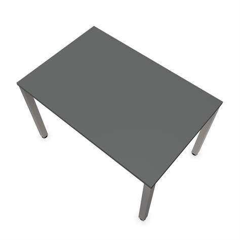 Büro-Schreibtisch, eckiges Säulen-Gestell, glänzend, Farbe Dunkelgrau, B x T: 1200 x 800 mm - Nowy Styl Group - Bild4
