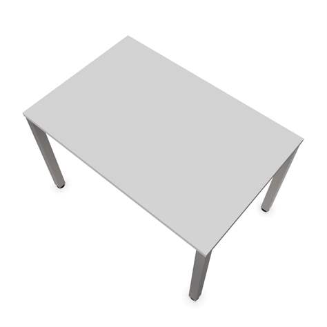 Büro-Schreibtisch, eckiges Säulen-Gestell, glänzend, Farbe Lichtgrau, B x T: 1200 x 800 mm - Nowy Styl Group - Bild4