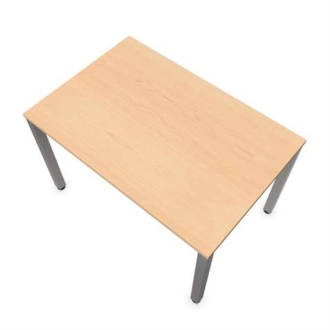 Büro-Schreibtisch, eckiges Säulen-Gestell, glänzend, Farbe Ahorn, B x T: 1200 x 800 mm - Nowy Styl Group - Bild4