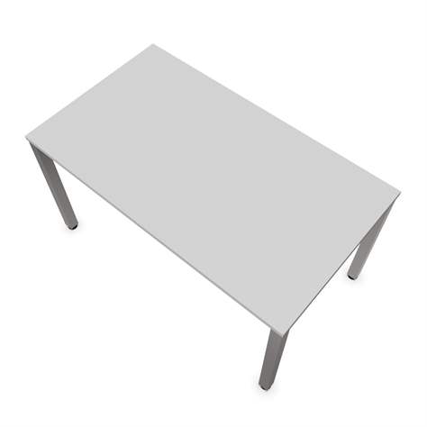 Büro-Schreibtisch, eckiges Säulen-Gestell, glänzend, Farbe Lichtgrau, B x T: 1400 x 800 mm - Nowy Styl Group - Bild4