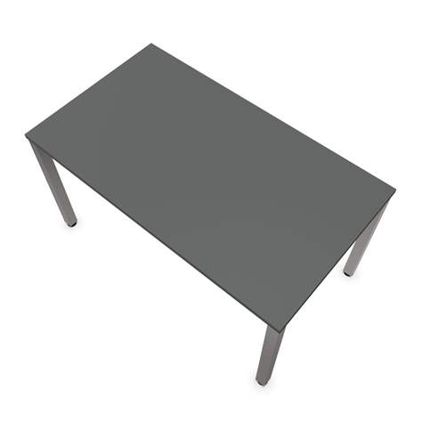 Büro-Schreibtisch, eckiges Säulen-Gestell, glänzend, Farbe Dunkelgrau, B x T: 1400 x 800 mm - Nowy Styl Group - Bild4