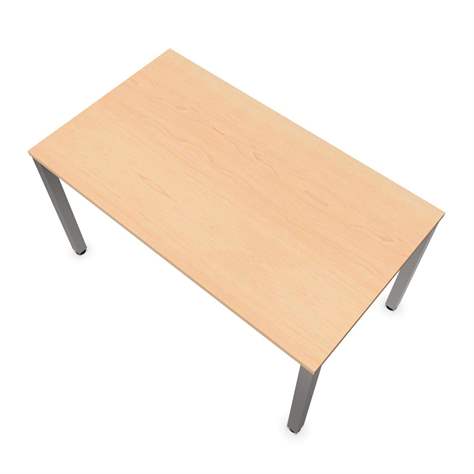 Büro-Schreibtisch, eckiges Säulen-Gestell, glänzend, Farbe Ahorn, B x T: 1400 x 800 mm - Nowy Styl Group - Bild4