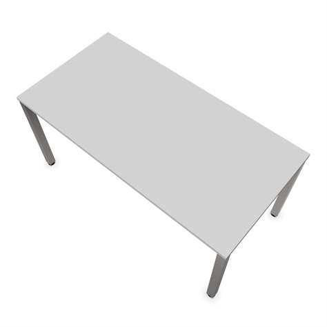 Büro-Schreibtisch, eckiges Säulen-Gestell, glänzend, Farbe Lichtgrau, B x T: 1600 x 800 mm - Nowy Styl Group - Bild4