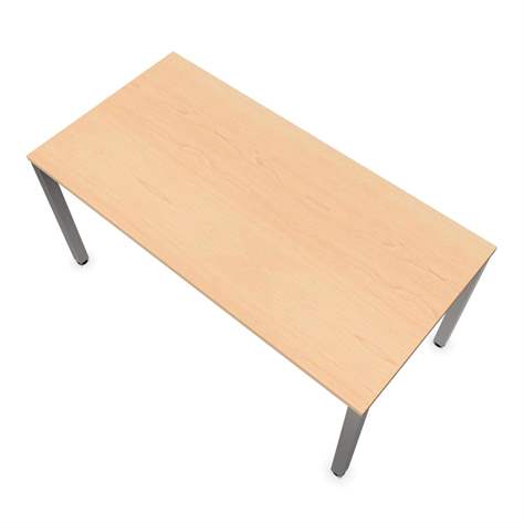 Büro-Schreibtisch, eckiges Säulen-Gestell, glänzend, Farbe Ahorn, B x T: 1600 x 800 mm - Nowy Styl Group - Bild4