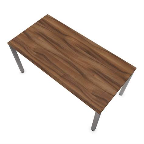 Büro-Schreibtisch, eckiges Säulen-Gestell, glänzend, Farbe Nussbaum, B x T: 1600 x 800 mm - Nowy Styl Group - Bild3