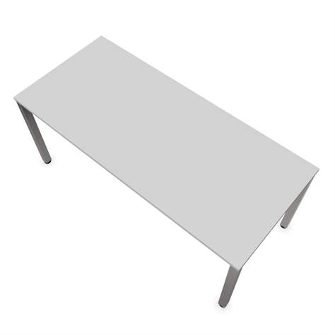 Büro-Schreibtisch, eckiges Säulen-Gestell, glänzend, Farbe Lichtgrau, B x T: 1800 x 800 mm - Nowy Styl Group - Bild4